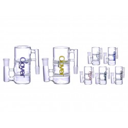 14mm Clover Glass 90 Angle Double Honey Comb Perc Ash Catcher [WPG-04]